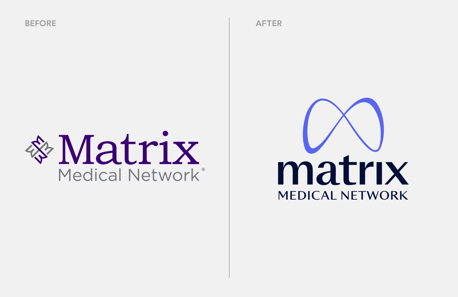Comparison of the old and new Matrix Medical logos
