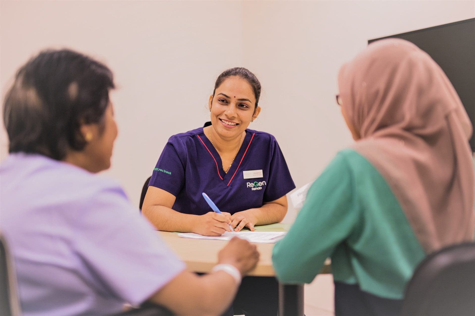 ReGen nurse and patients talking