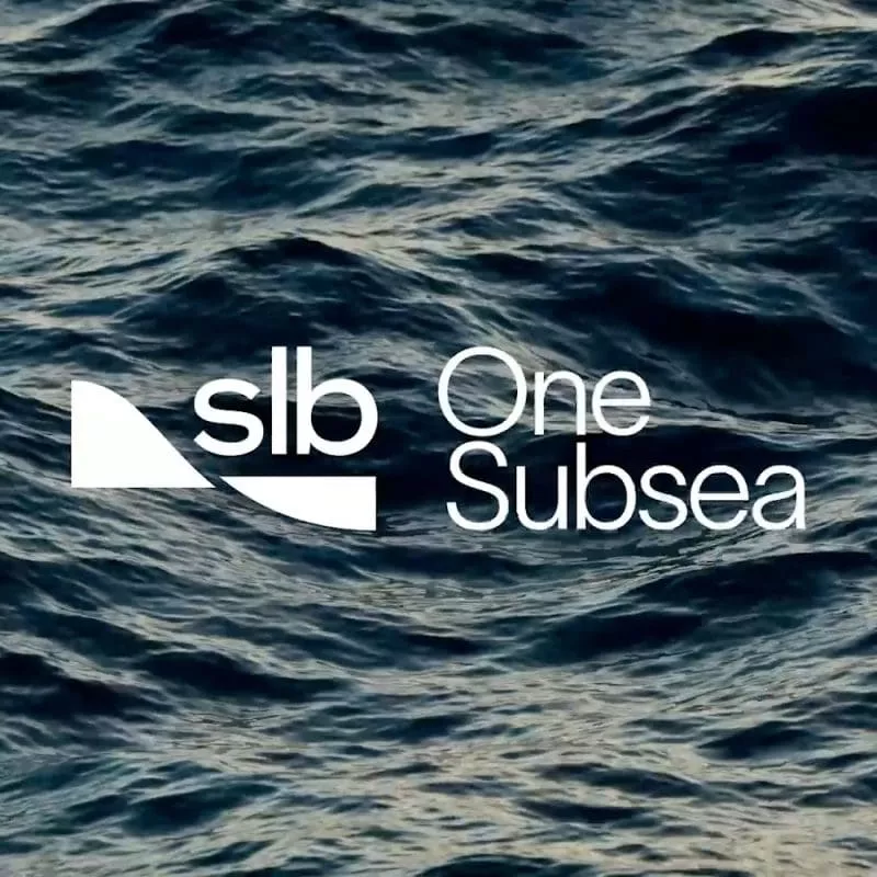 SLB OneSubsea, logo on image of water.