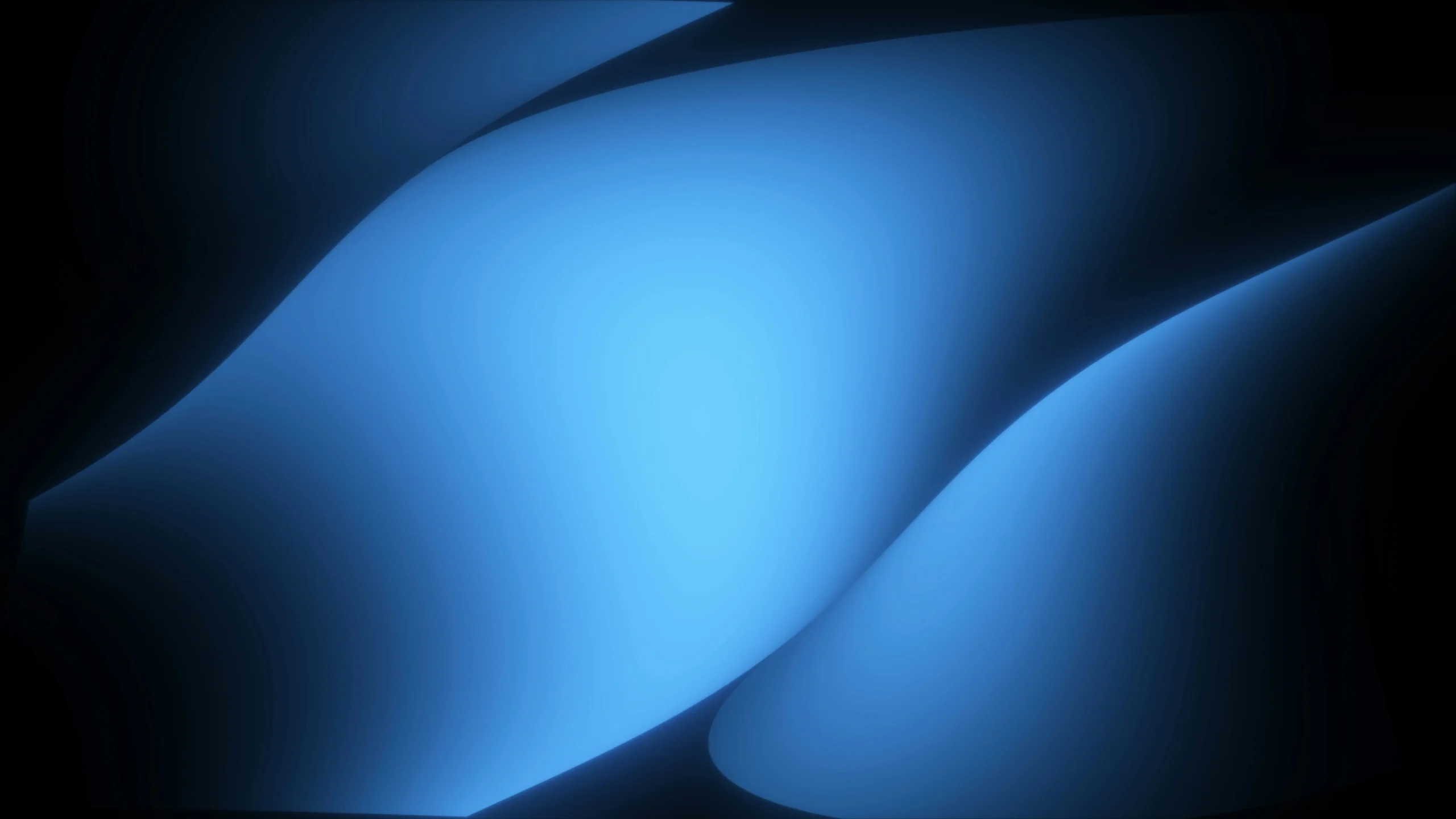 Abstract blue and black flowing shapes with soft gradients, resembling folded fabric or overlapping waves.