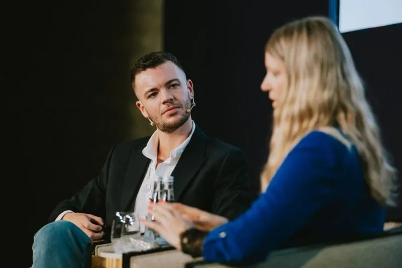 Will Bosanko, Brandpie CEO EMEIA, on stage at CHARGE Energy Branding Houston 2025